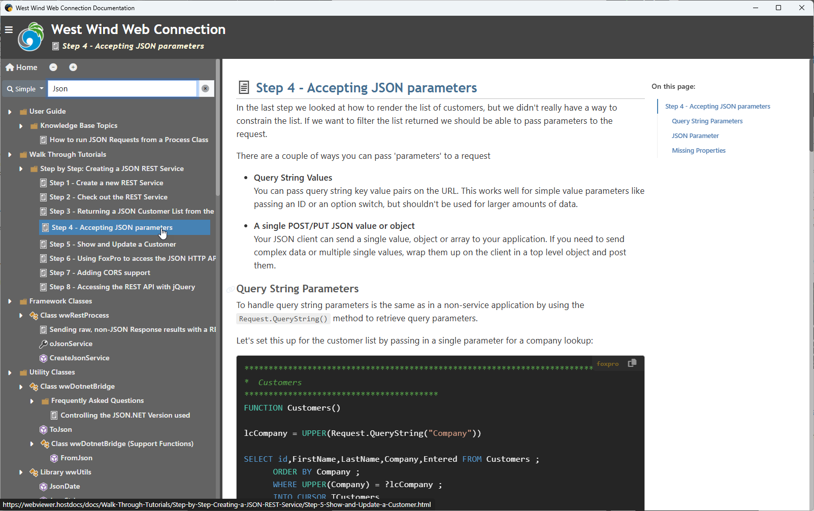 Web Connection Offline Documentation Viewer